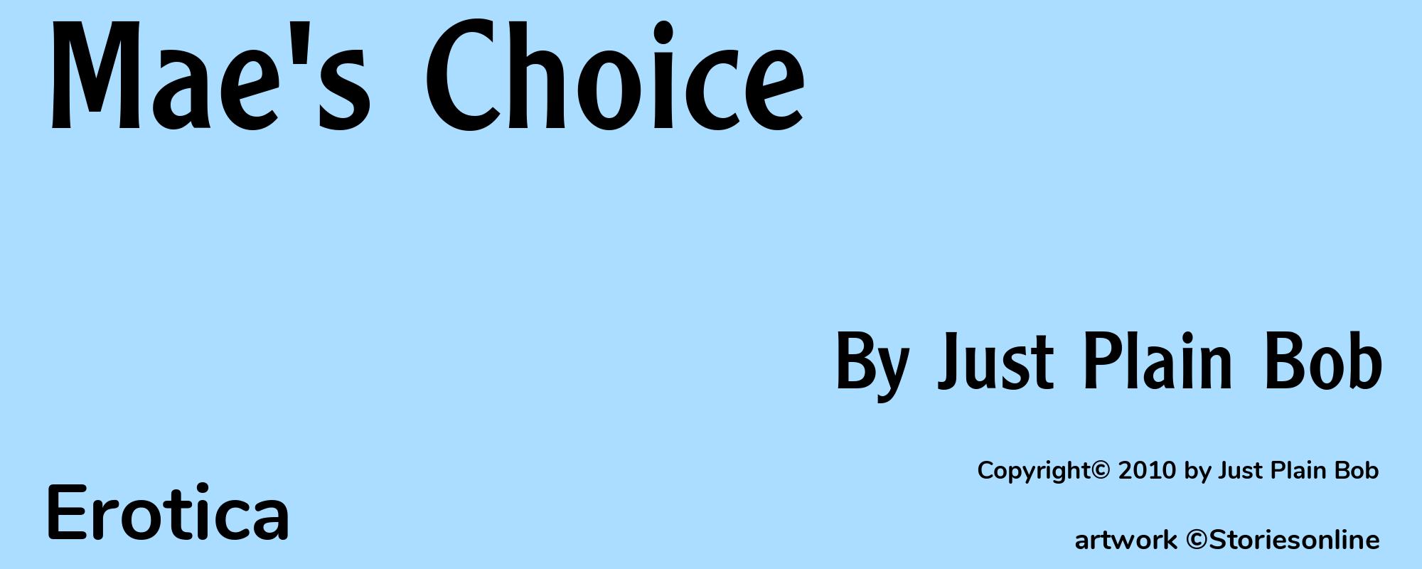 Mae's Choice - Cover