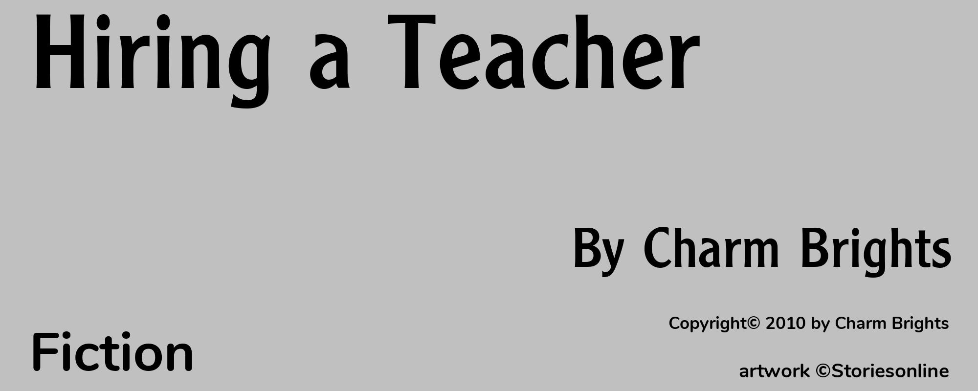 Hiring a Teacher - Cover