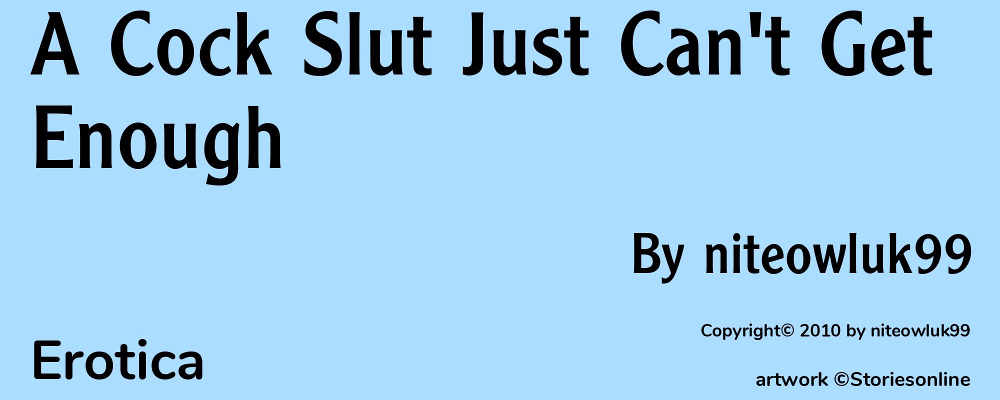 A Cock Slut Just Can't Get Enough - Cover