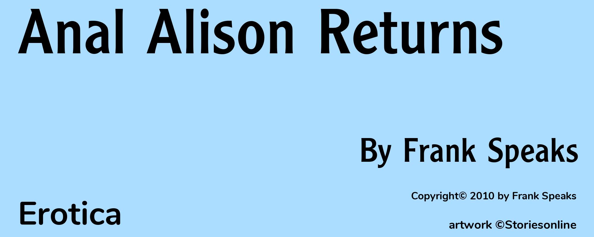 Anal Alison Returns - Cover