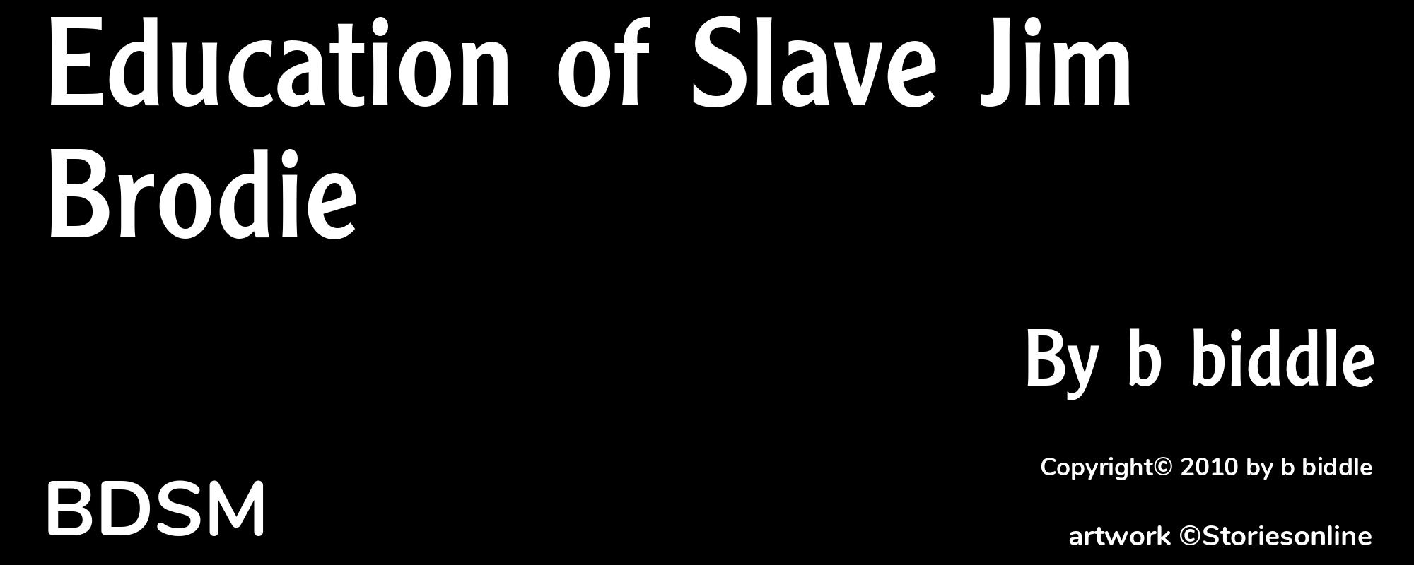 Education of Slave Jim Brodie - Cover