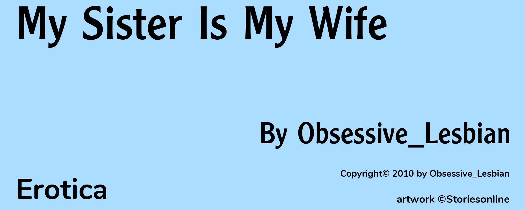 My Sister Is My Wife - Cover