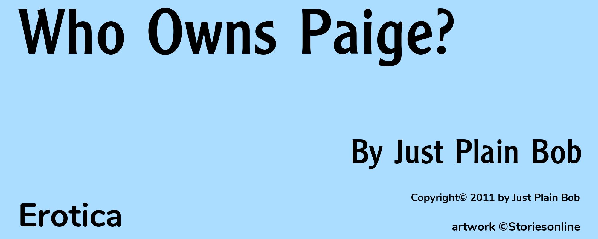 Who Owns Paige? - Cover