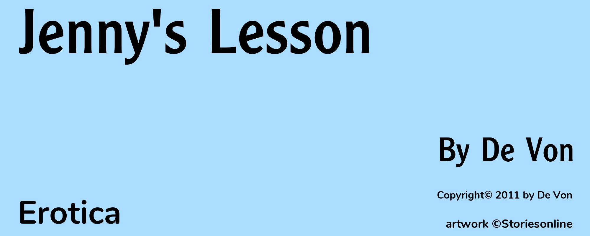 Jenny's Lesson - Cover