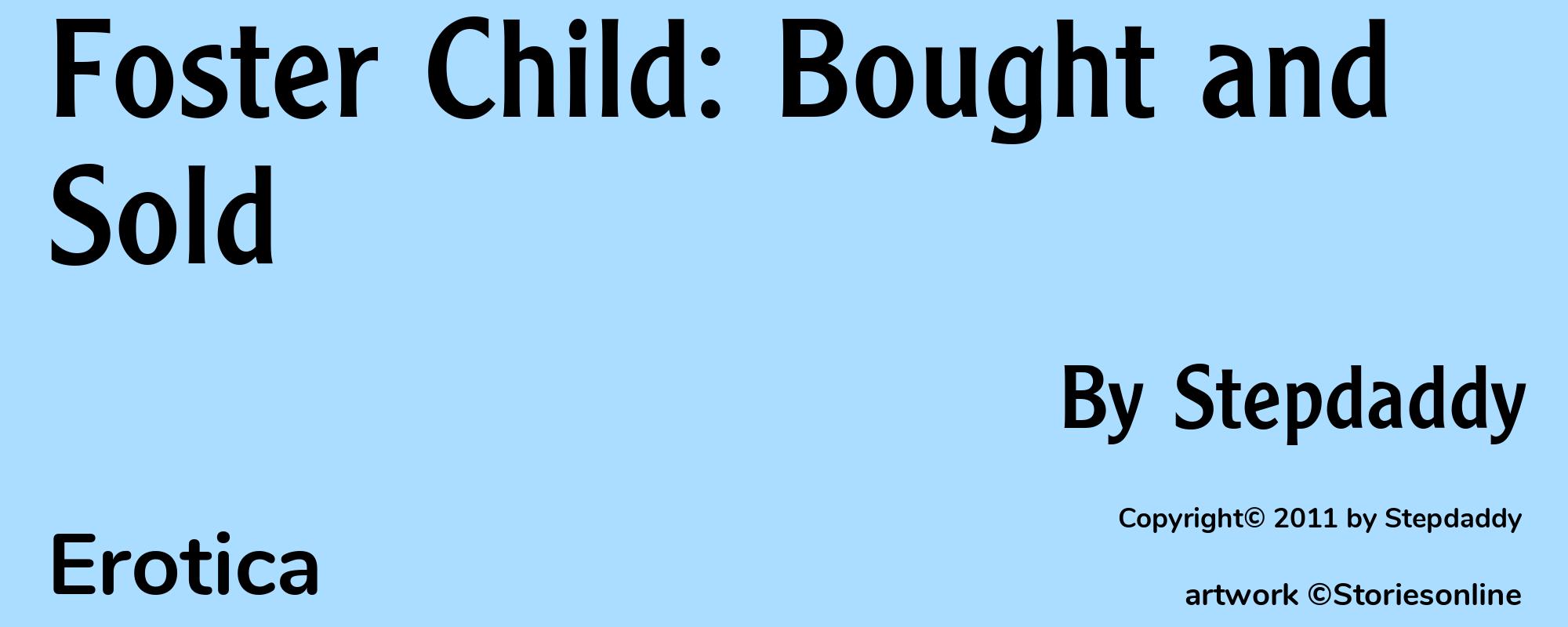 Foster Child: Bought and Sold - Cover