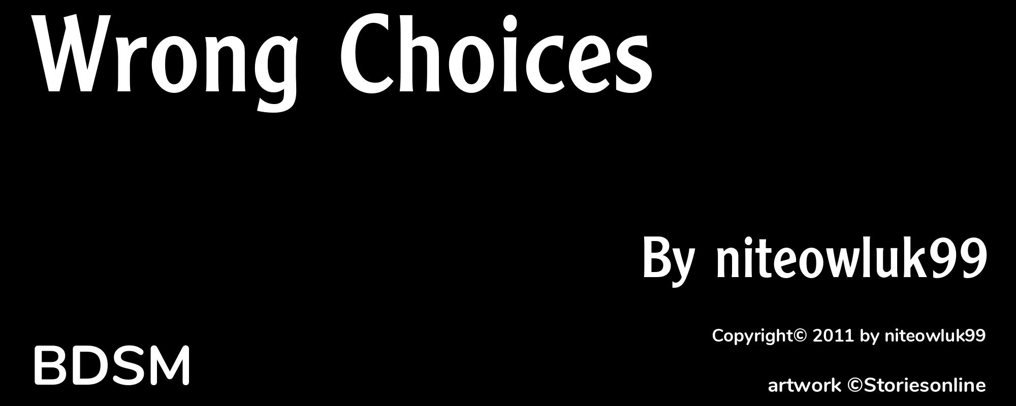 Wrong Choices - Cover