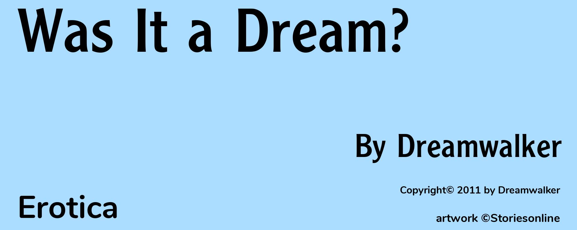 Was It a Dream? - Cover