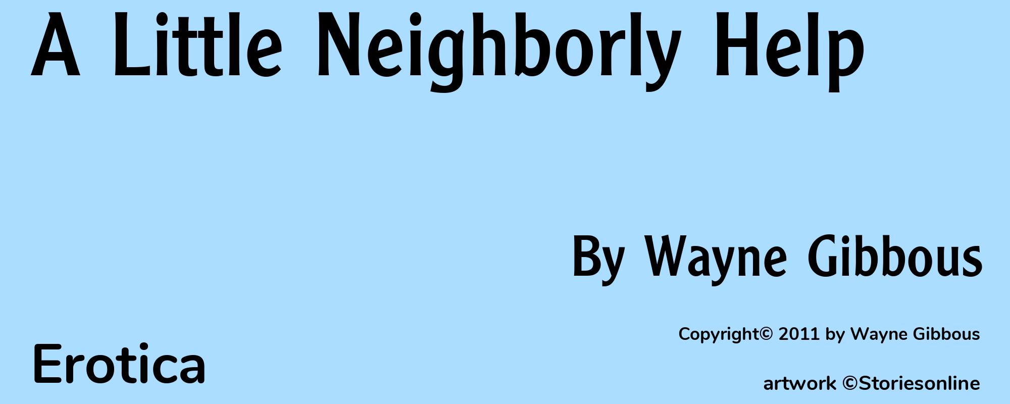 A Little Neighborly Help - Cover