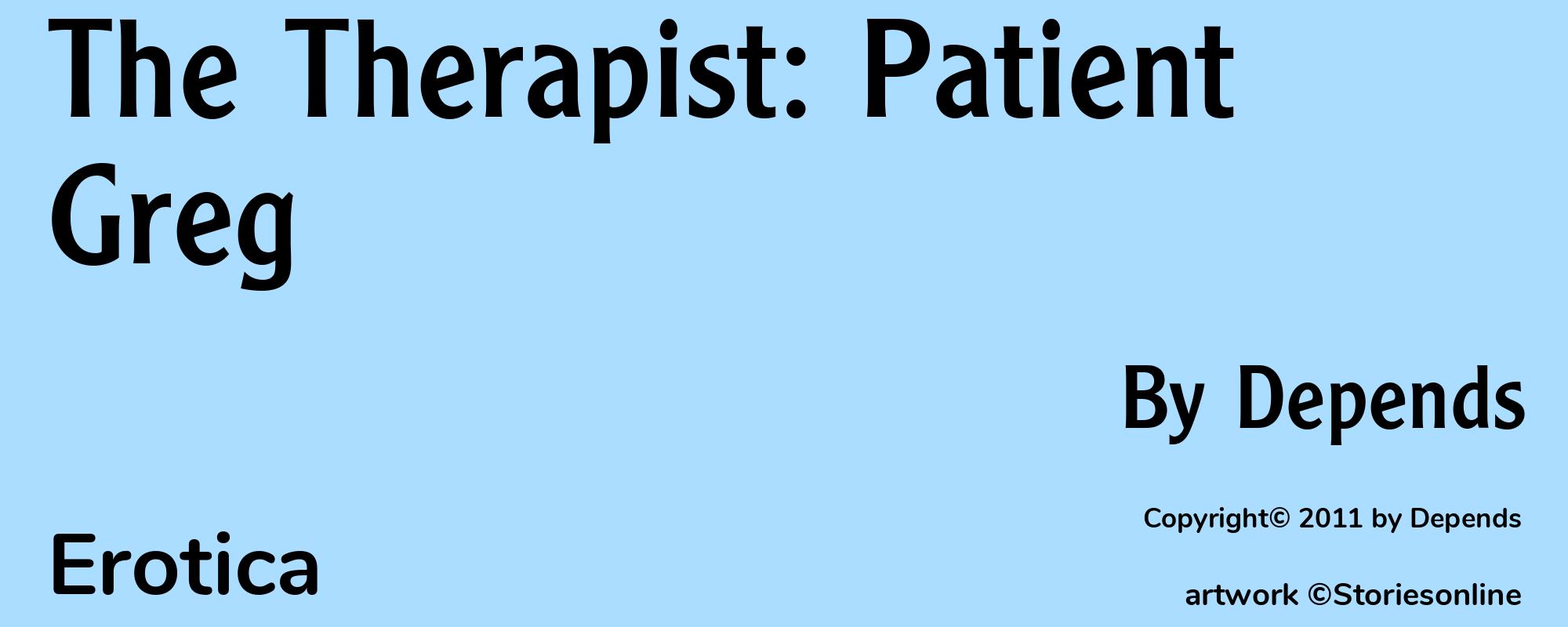 The Therapist: Patient Greg - Cover