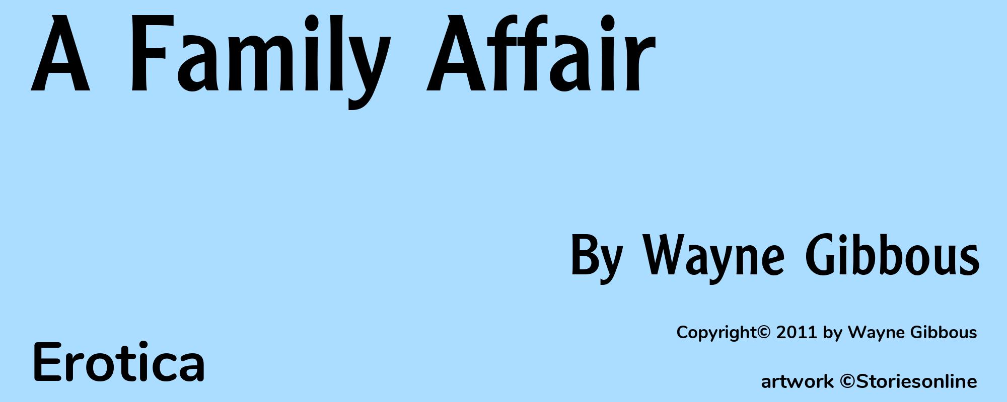 A Family Affair - Cover