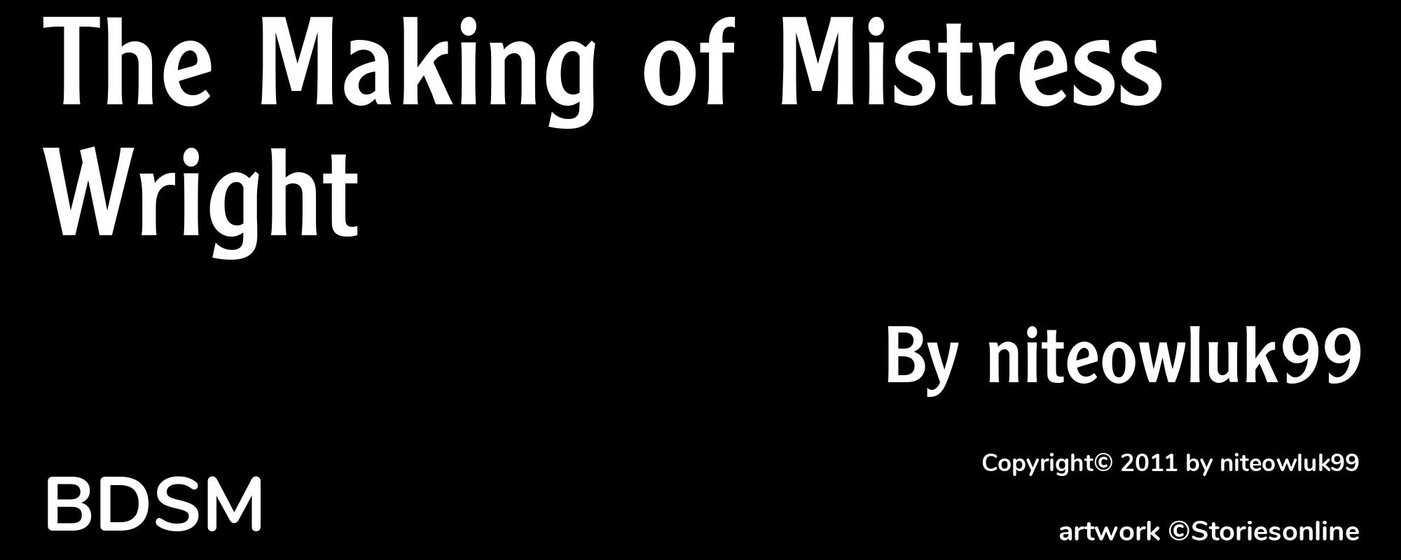 The Making of Mistress Wright - Cover