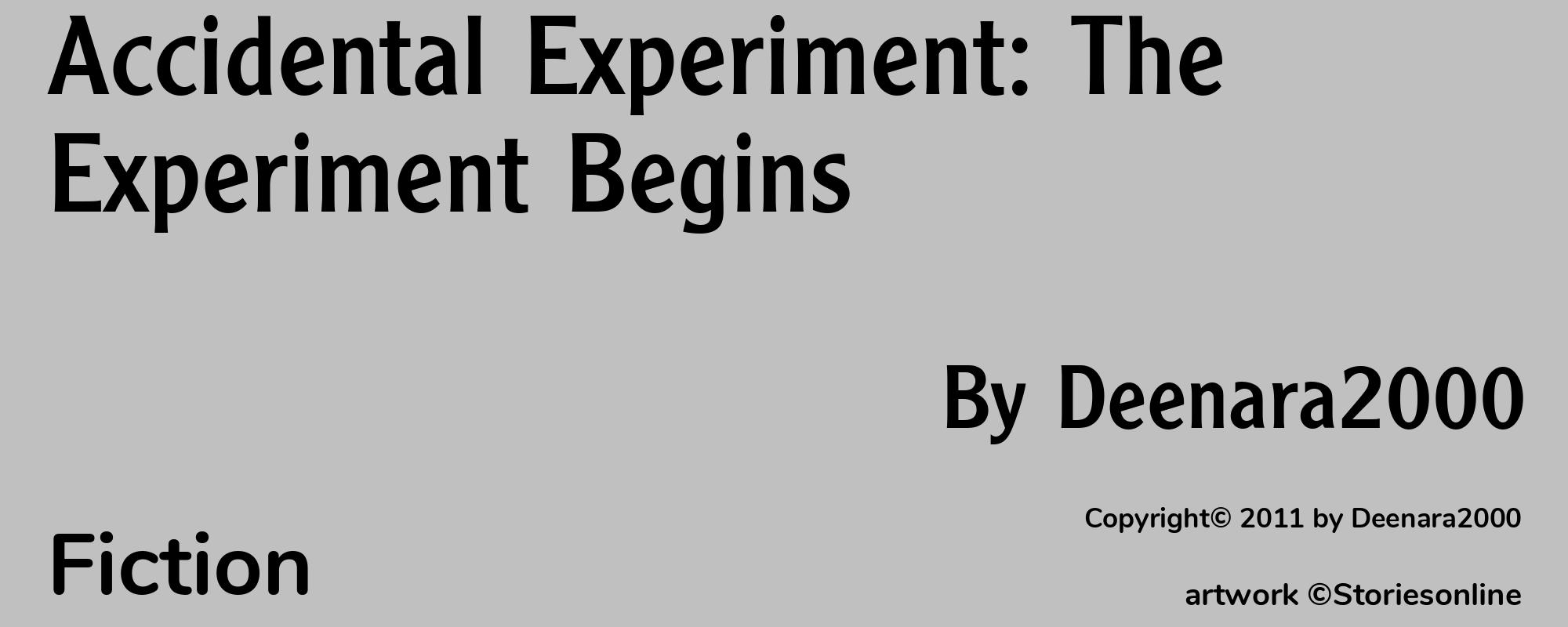 Accidental Experiment: The Experiment Begins - Cover