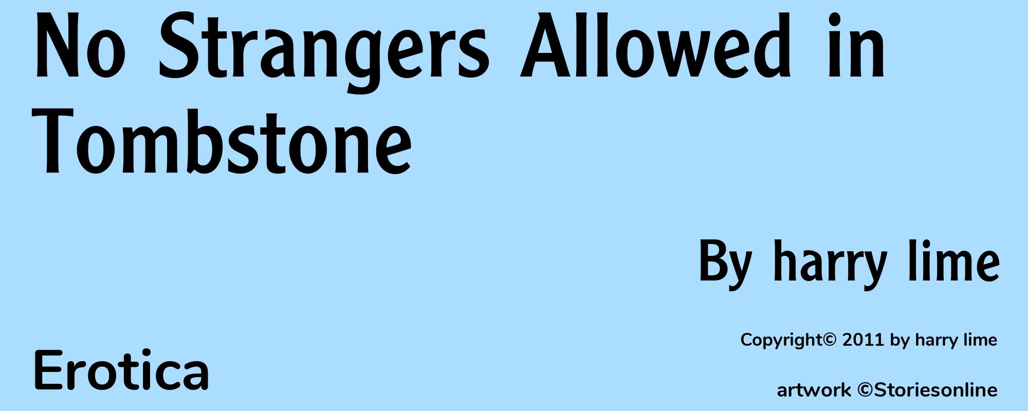 No Strangers Allowed in Tombstone - Cover
