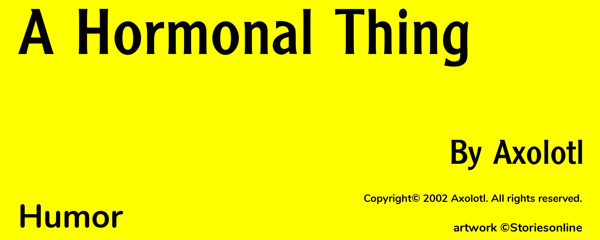 A Hormonal Thing - Cover