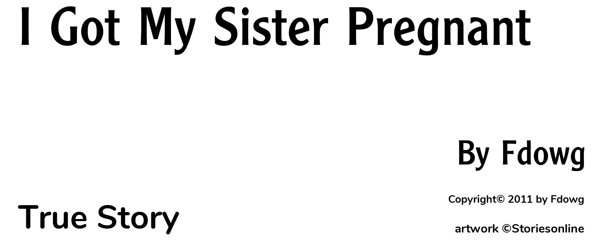 I Got My Sister Pregnant - Cover