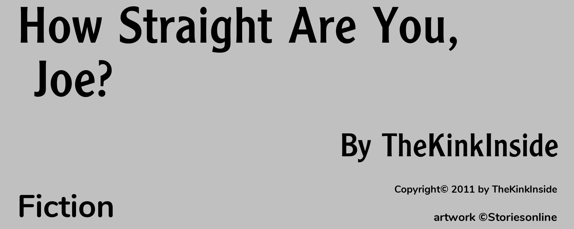 How Straight Are You, Joe? - Cover