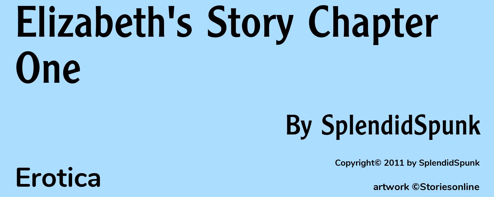 Elizabeth's Story Chapter One - Cover
