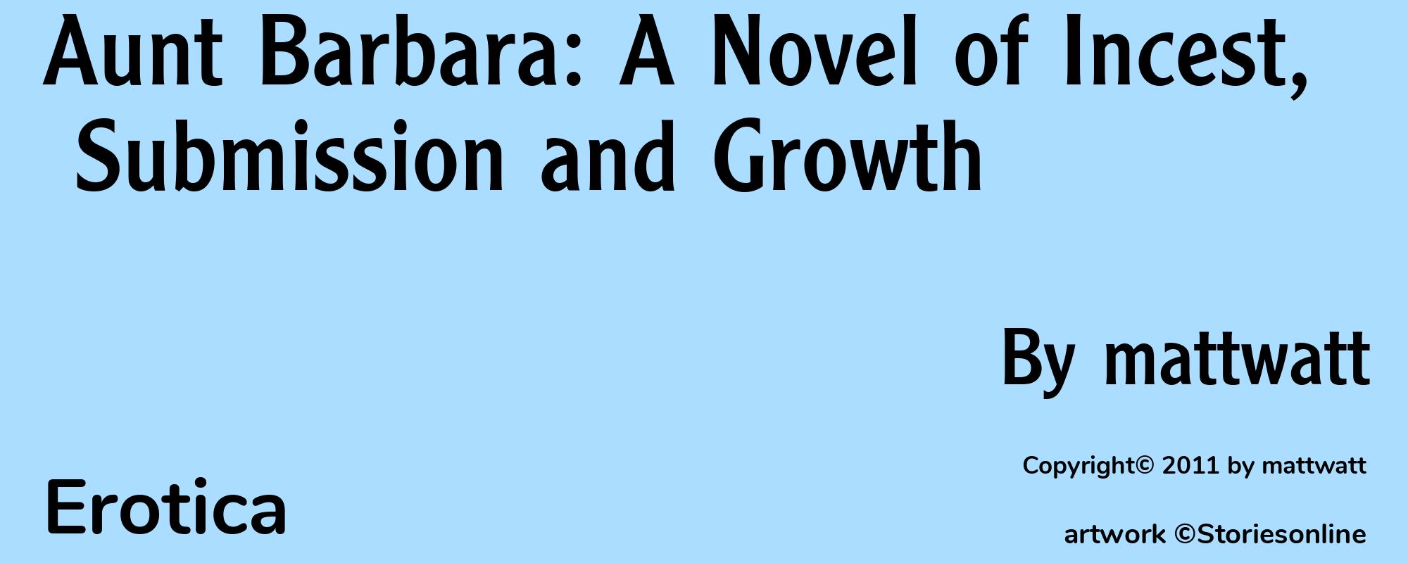 Aunt Barbara: A Novel of Incest, Submission and Growth - Cover