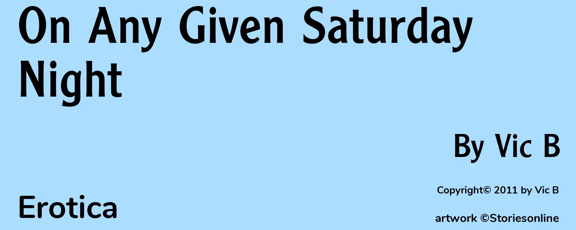 On Any Given Saturday Night - Cover