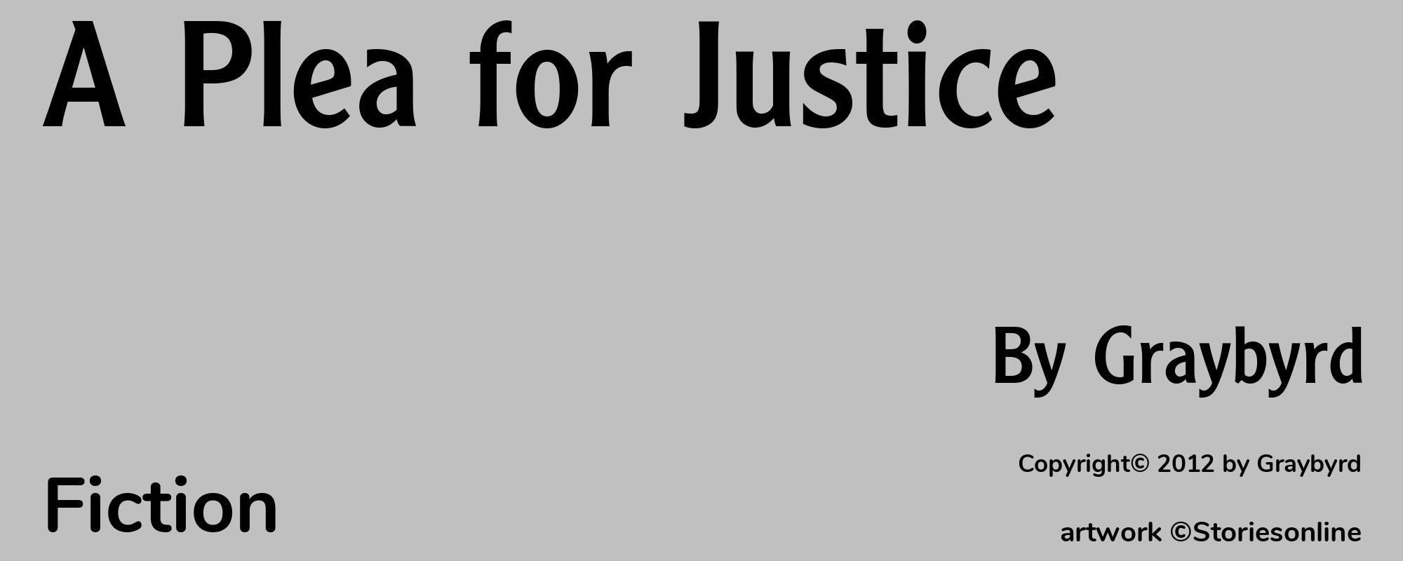 A Plea for Justice - Cover