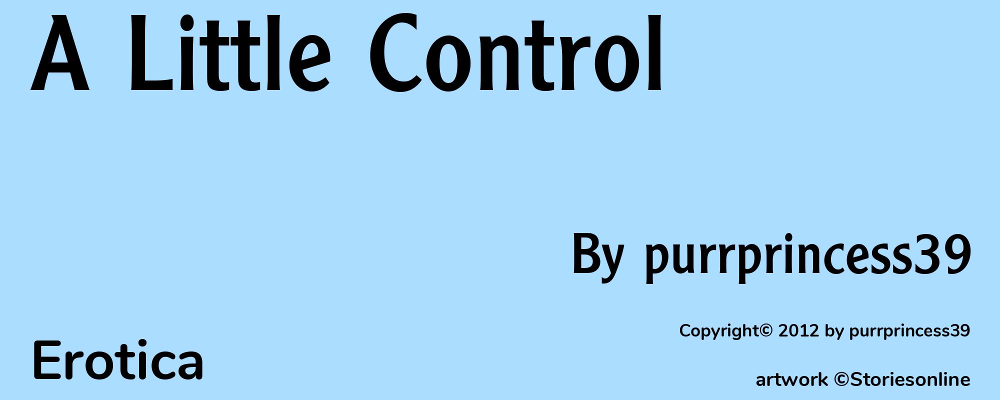 A Little Control - Cover