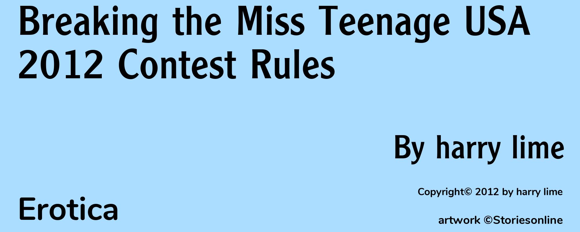 Breaking the Miss Teenage USA 2012 Contest Rules - Cover