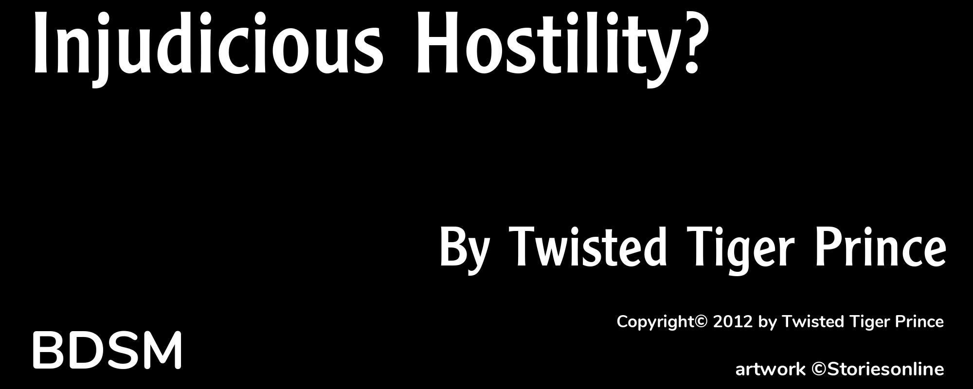 Injudicious Hostility? - Cover