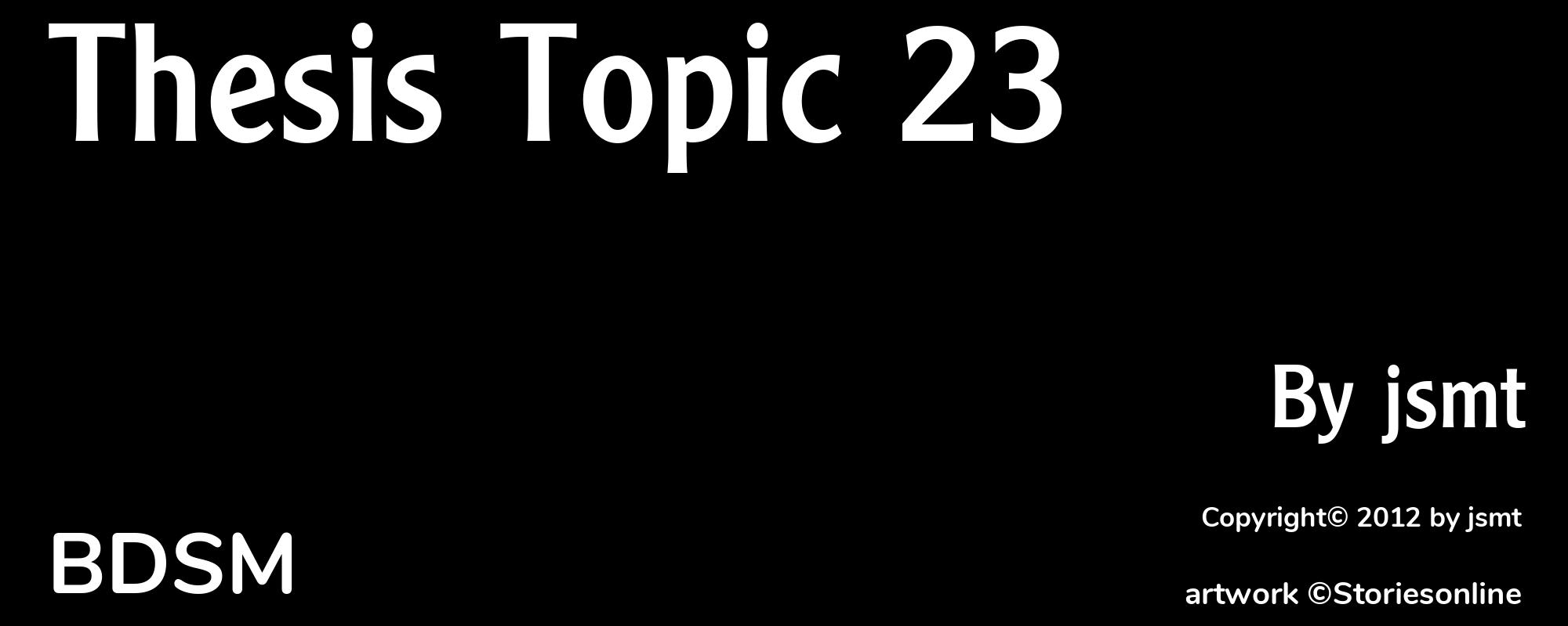 Thesis Topic 23 - Cover
