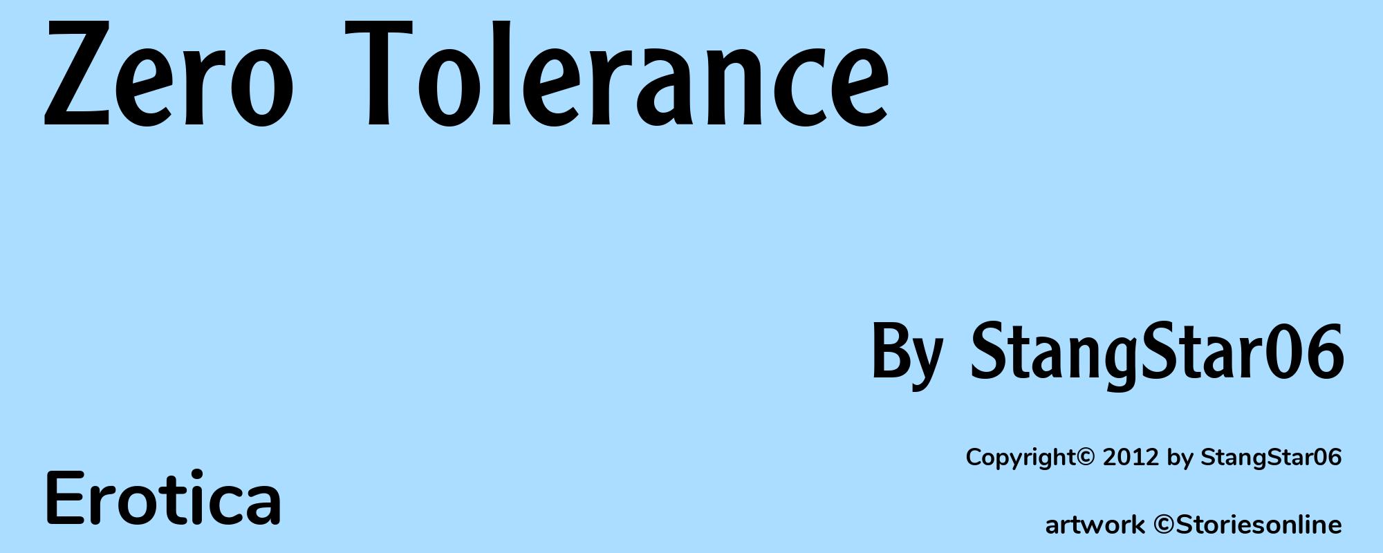 Zero Tolerance - Cover