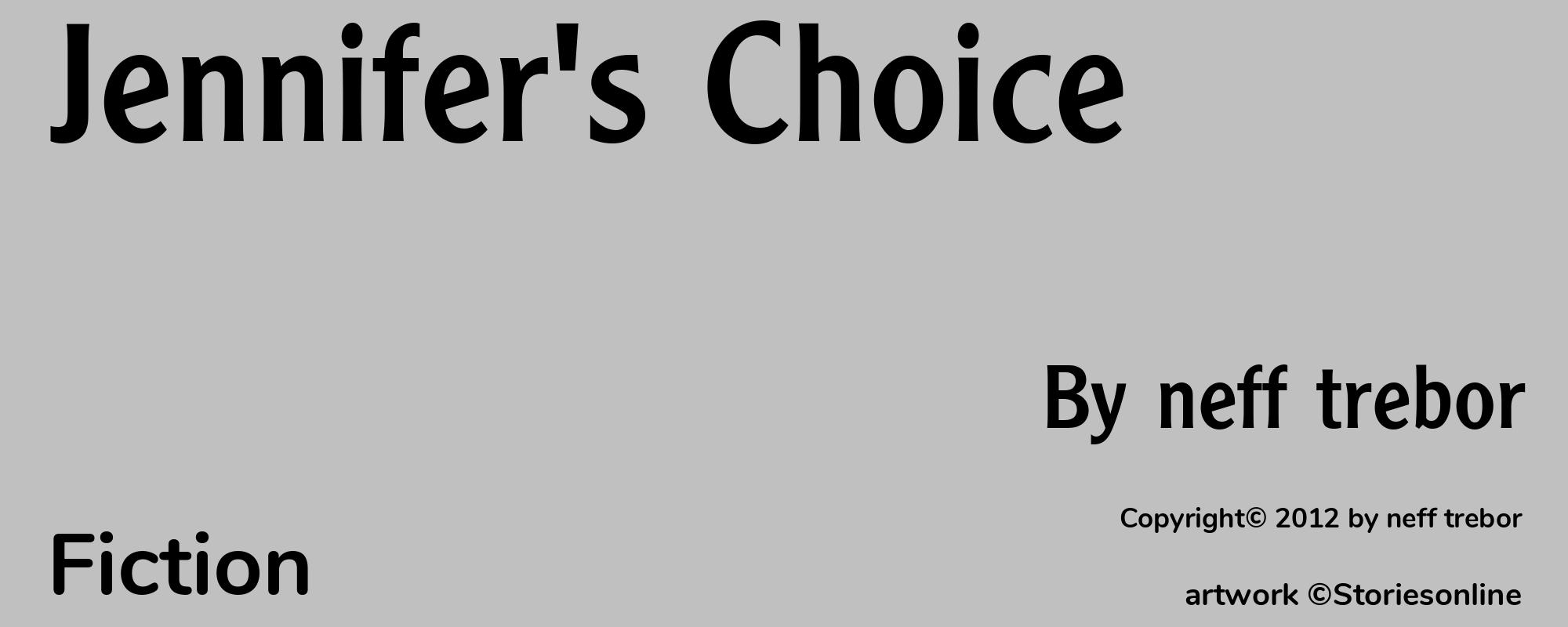 Jennifer's Choice - Cover