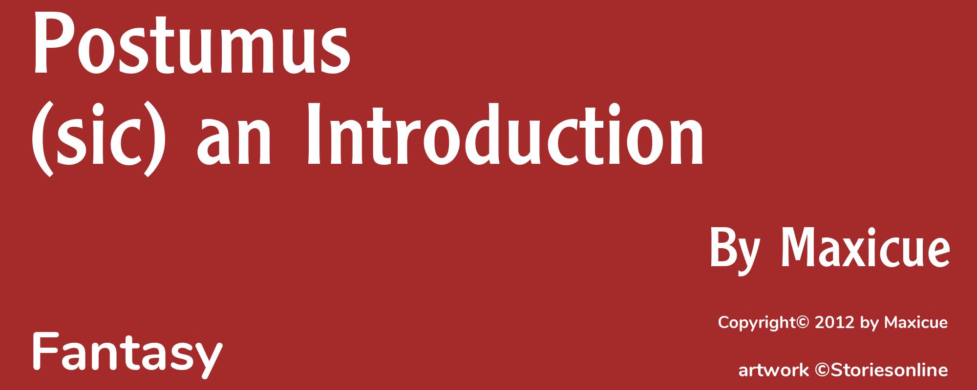 Postumus (sic) an Introduction - Cover