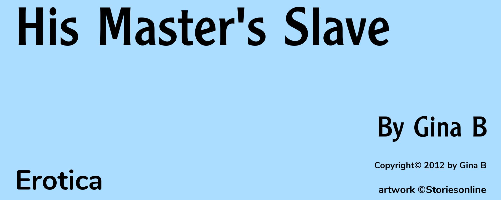 His Master's Slave - Cover