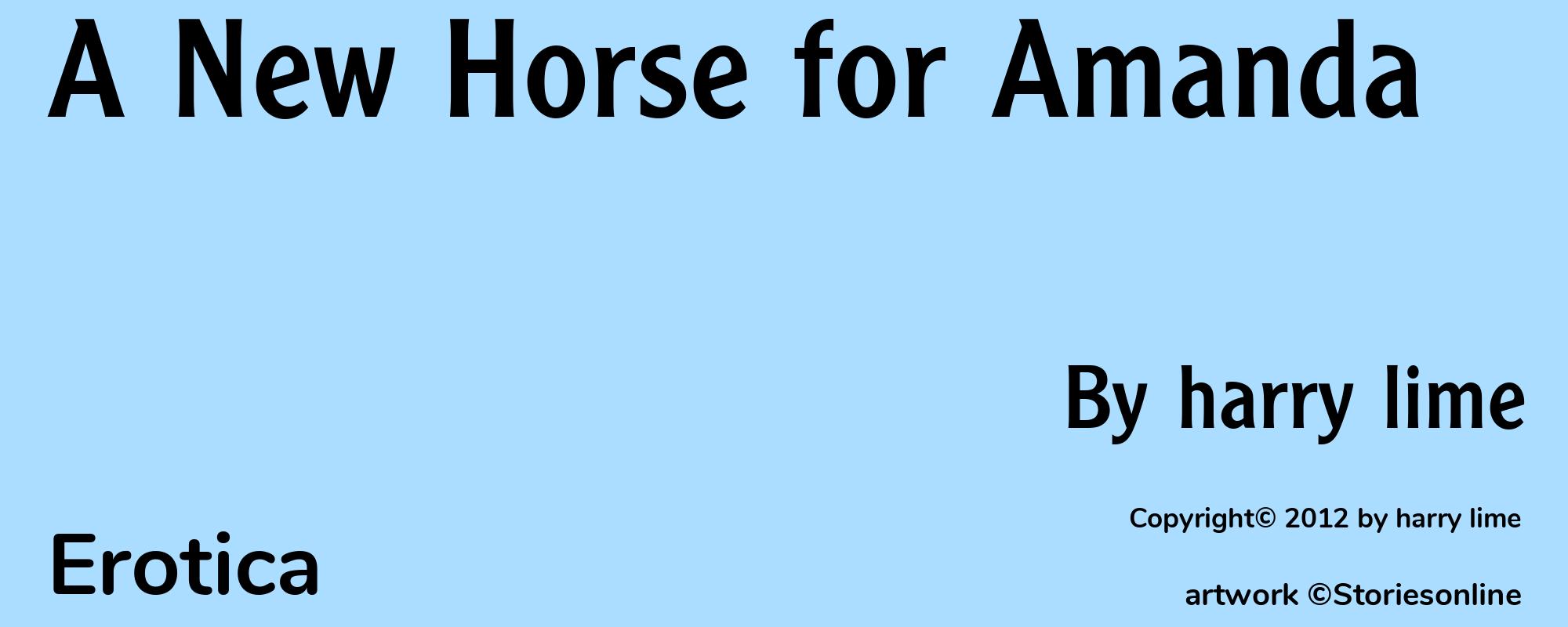 A New Horse for Amanda - Cover