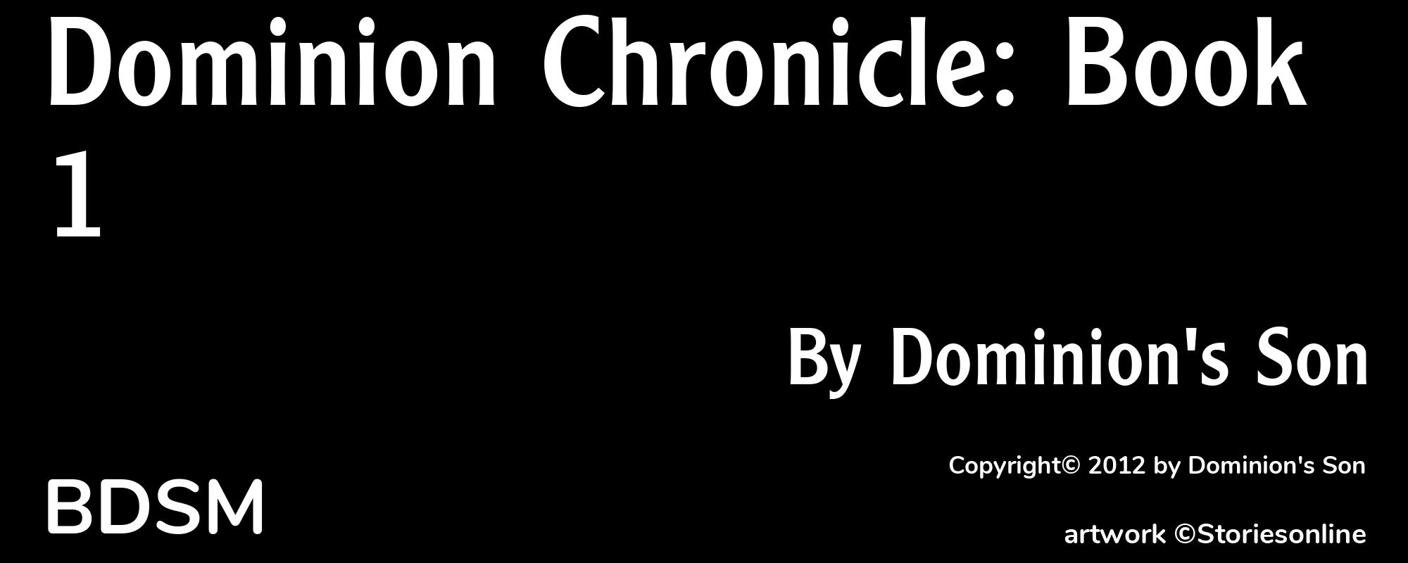 Dominion Chronicle: Book 1 - Cover