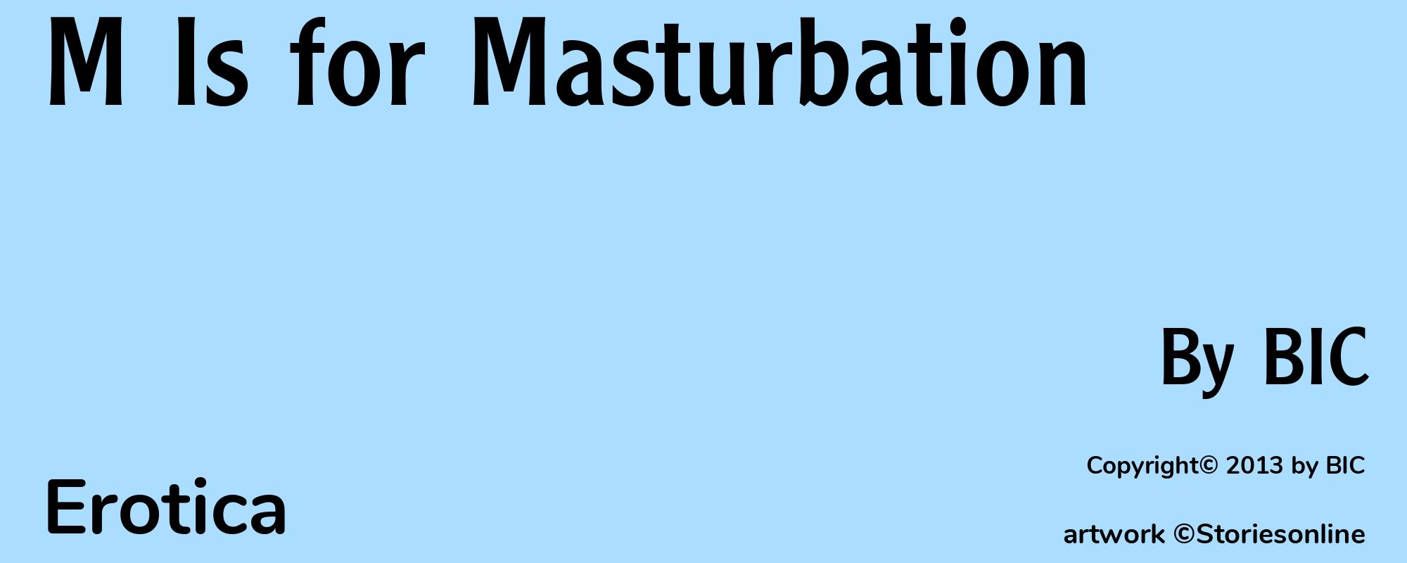 M Is for Masturbation - Cover
