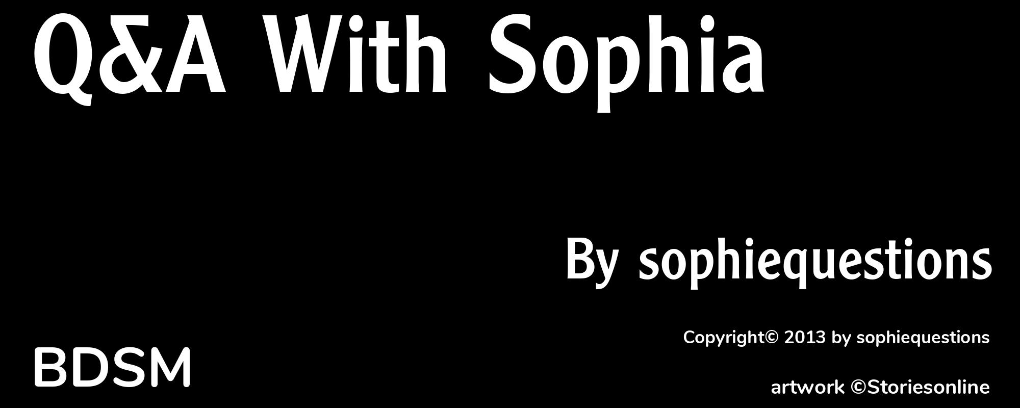 Q&A With Sophia - Cover
