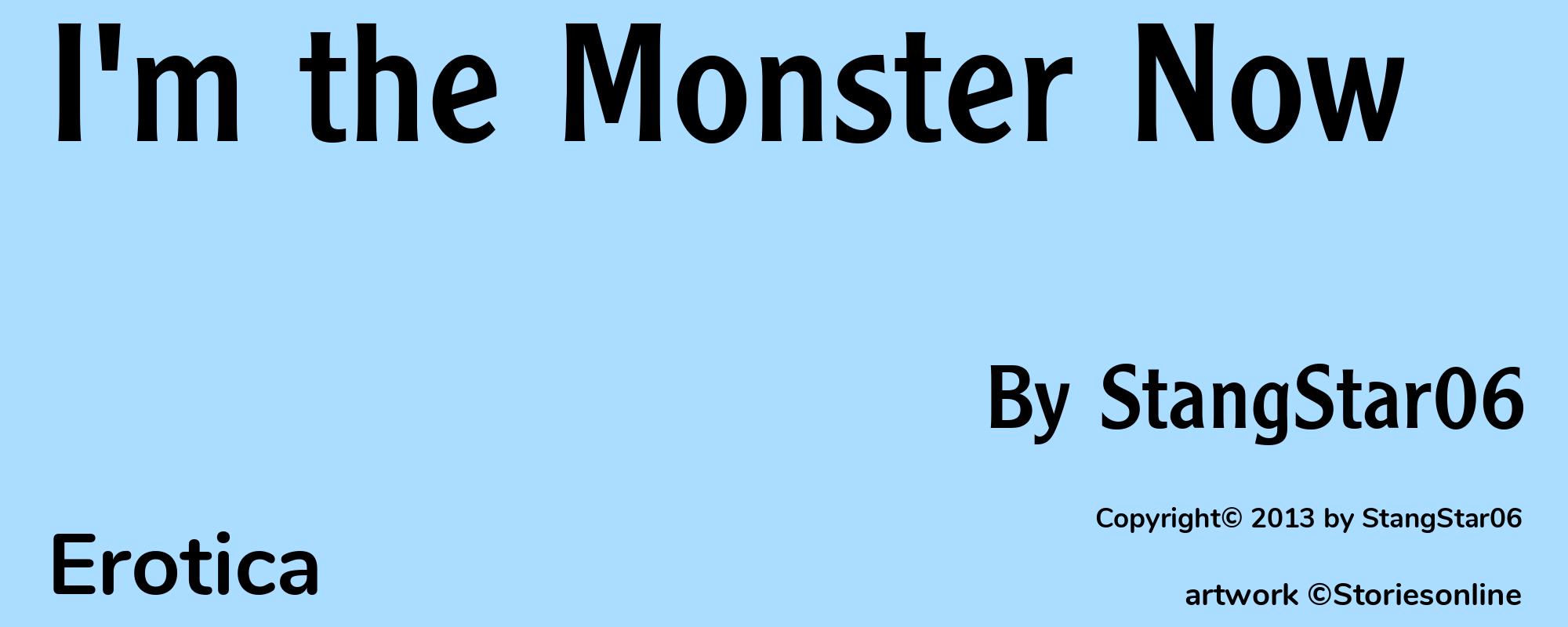 I'm the Monster Now - Cover