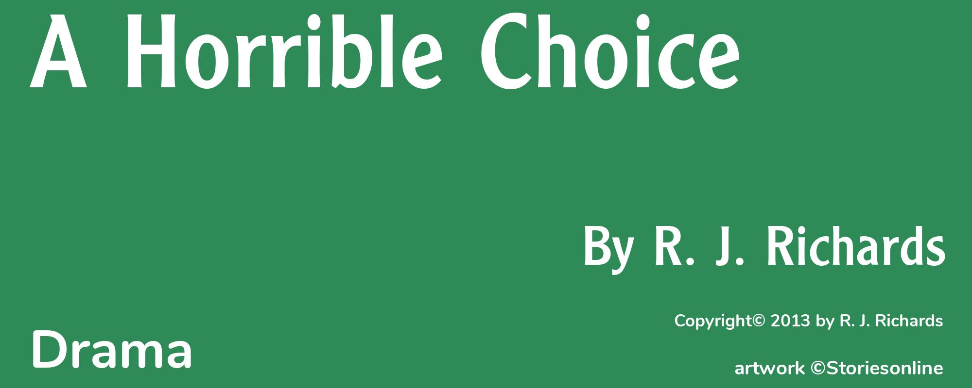 A Horrible Choice - Cover