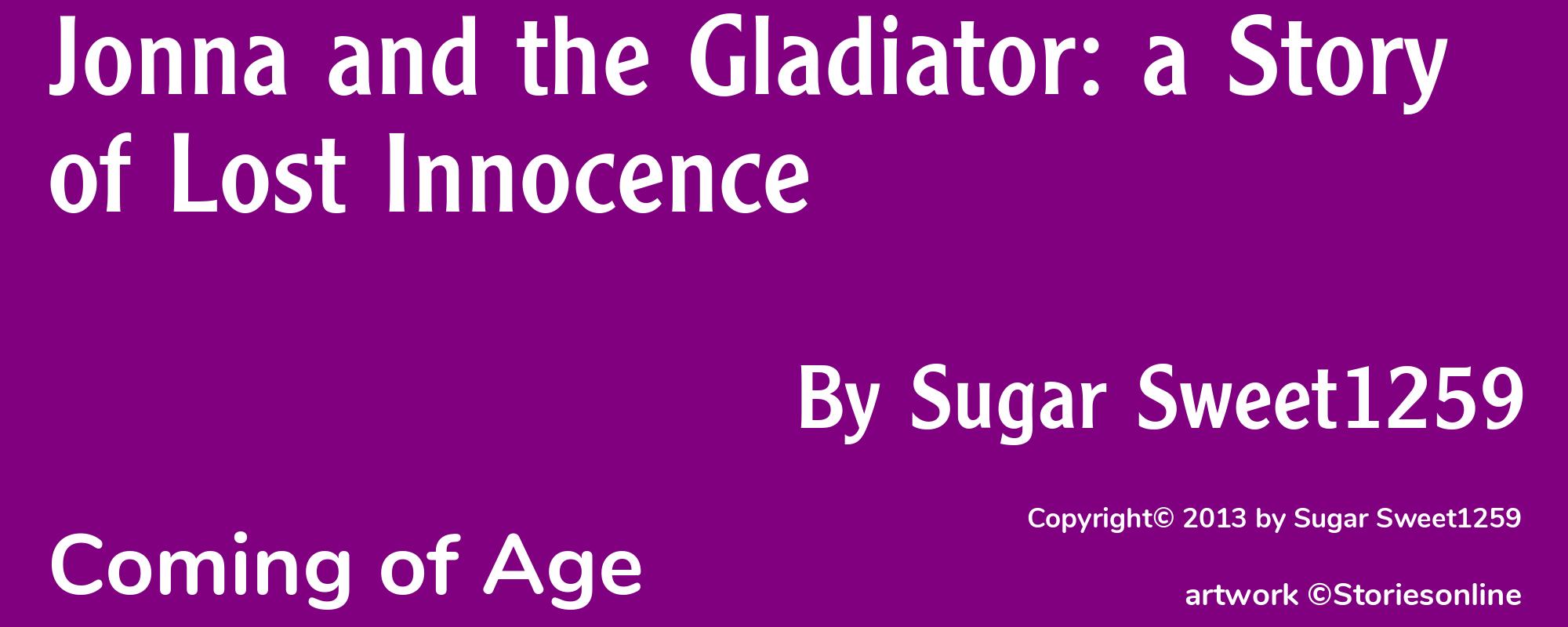 Jonna and the Gladiator: a Story of Lost Innocence - Cover