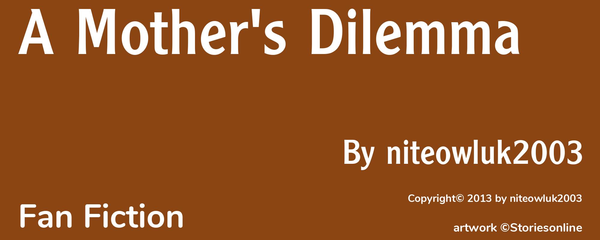 A Mother's Dilemma - Cover