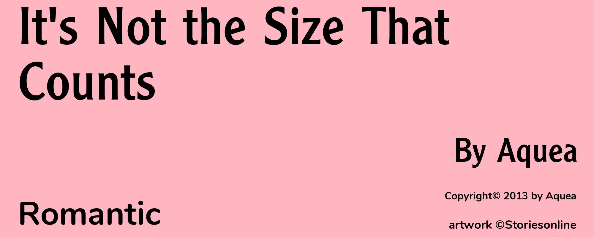 It's Not the Size That Counts - Cover
