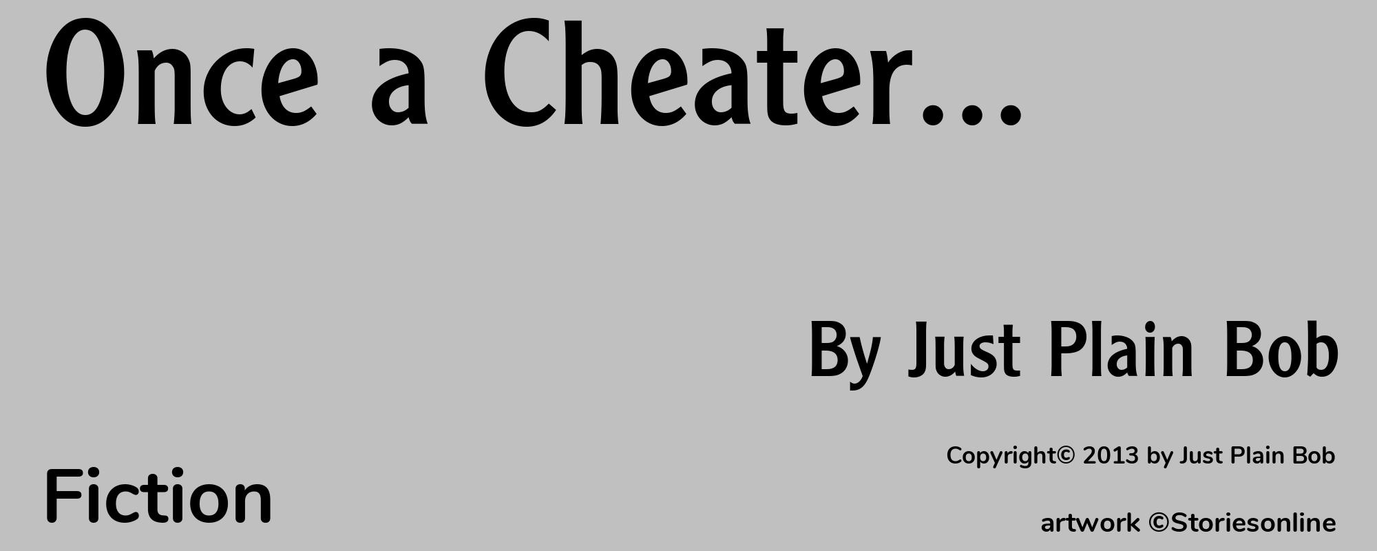 Once a Cheater... - Cover