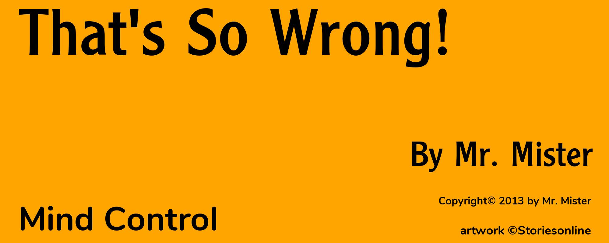That's So Wrong! - Cover