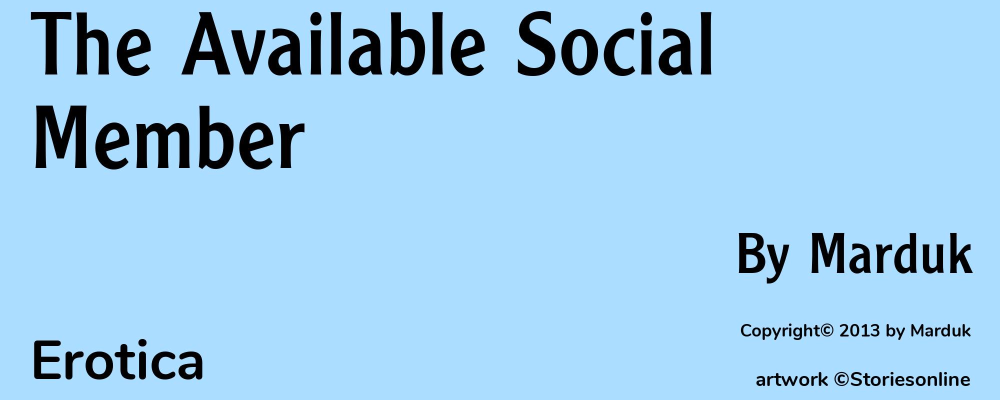 The Available Social Member - Cover