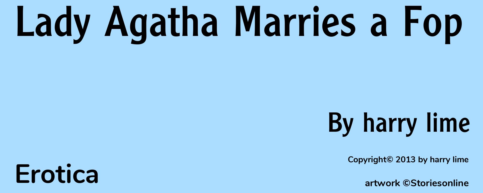 Lady Agatha Marries a Fop - Cover