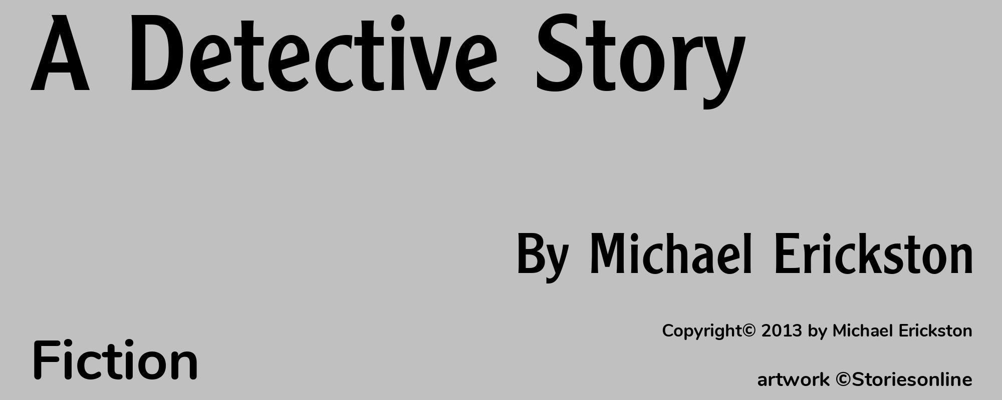 A Detective Story - Cover