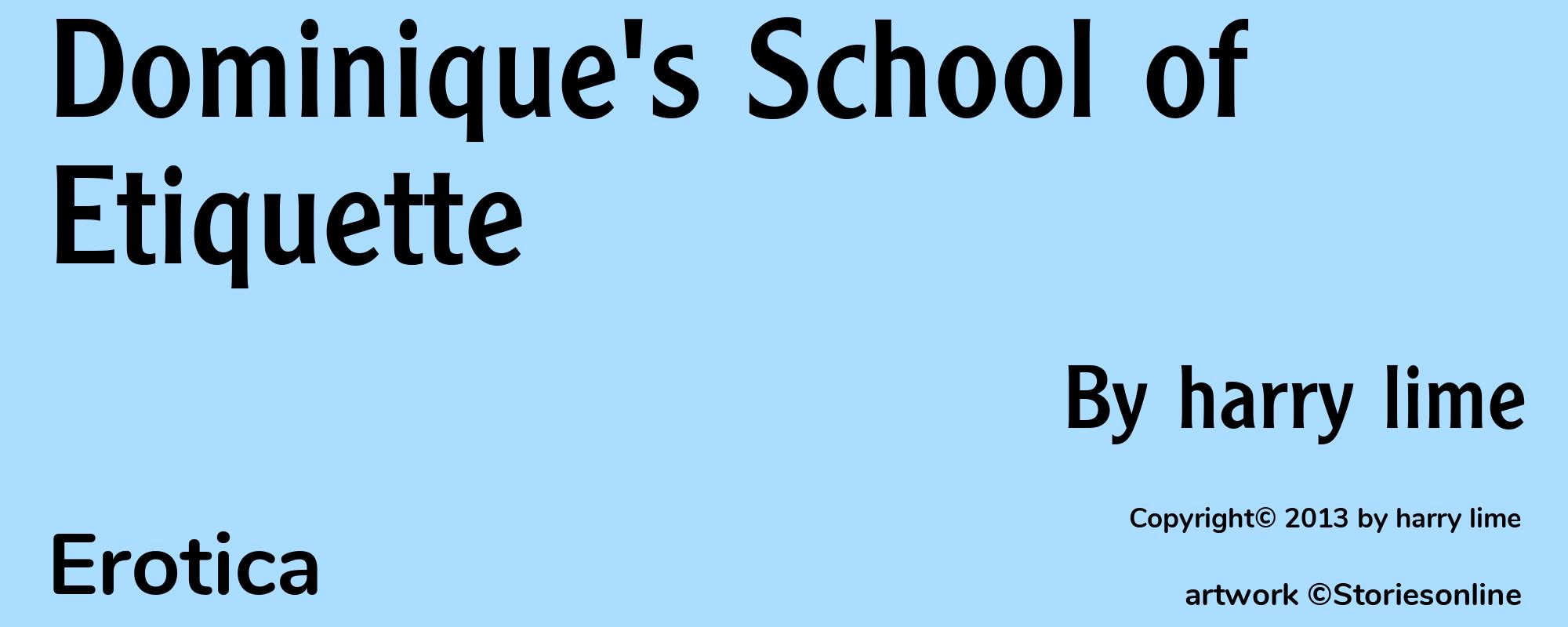 Dominique's School of Etiquette - Cover