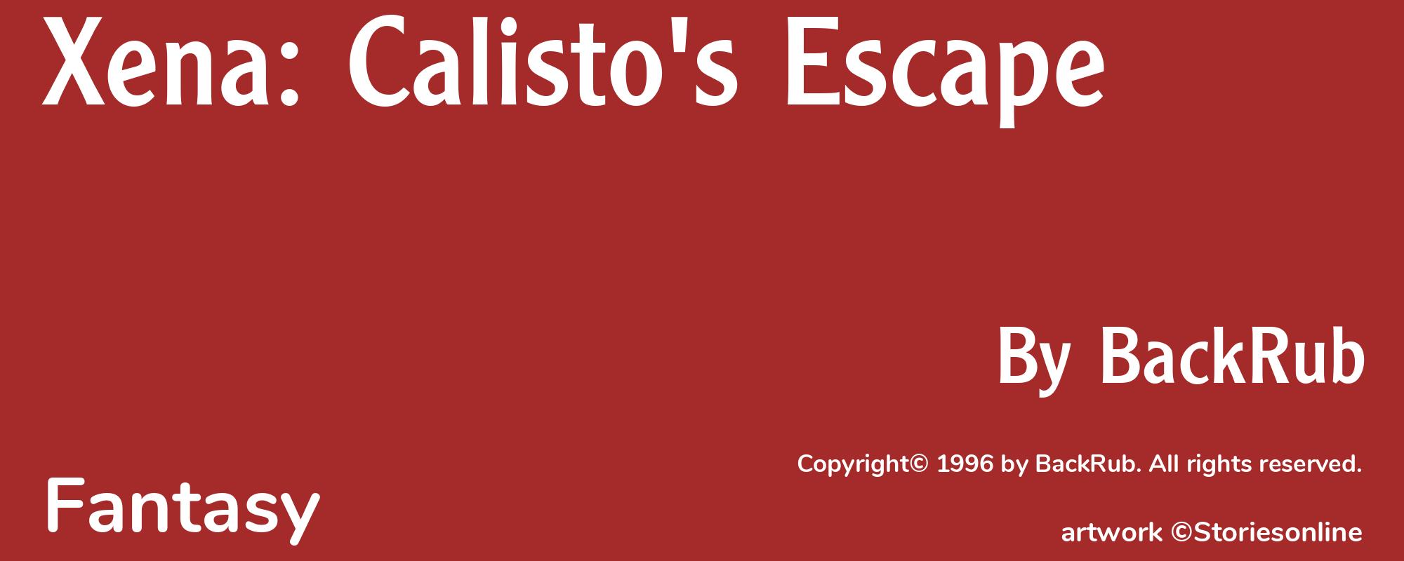 Xena: Calisto's Escape - Cover