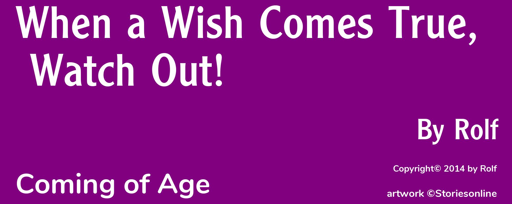 When a Wish Comes True, Watch Out! - Cover