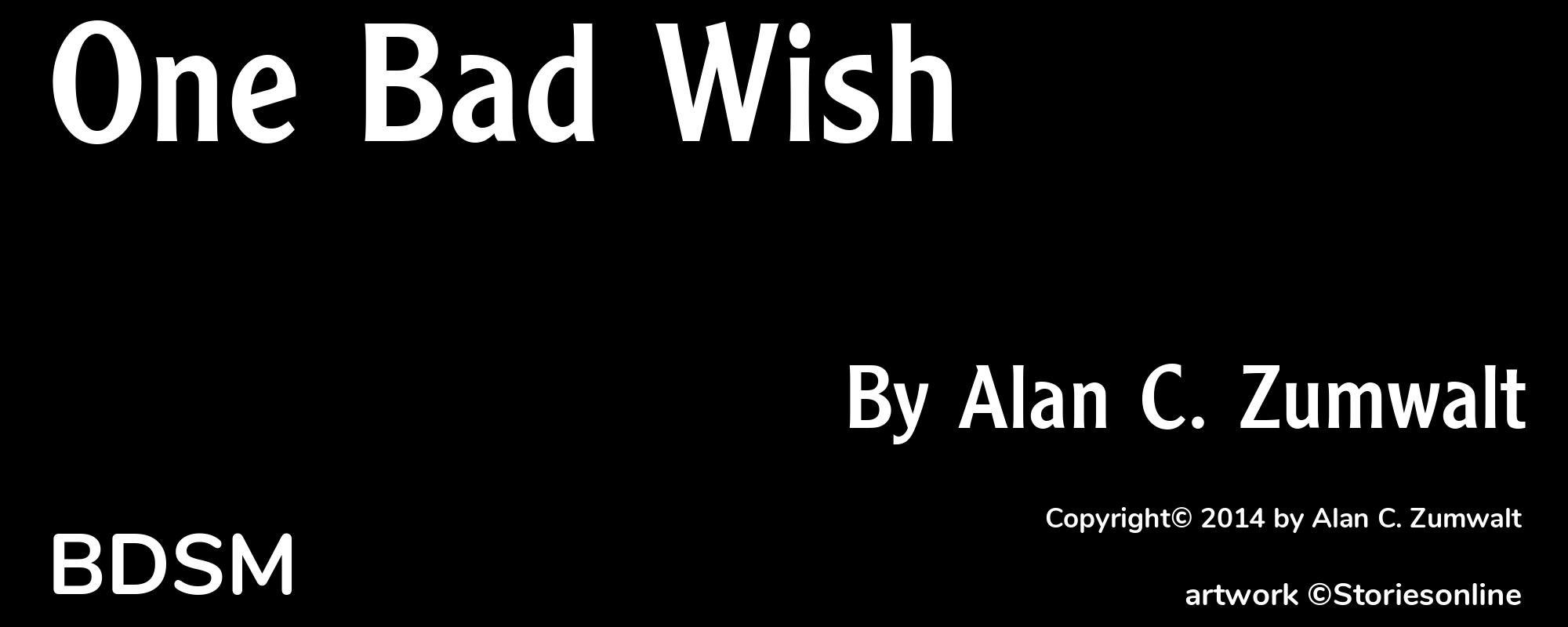 One Bad Wish - Cover
